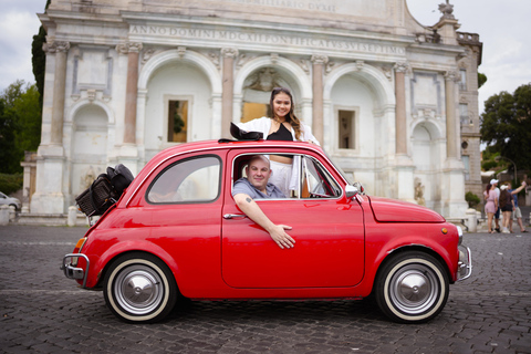 Timeless Rome: A Journey in Fiat 500 or Convertible Fiat 500 Shared Vintage Convertible Fiat 500 experience