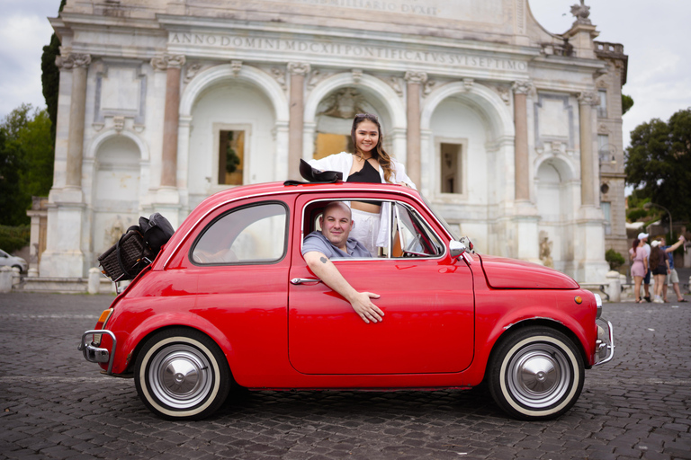Timeless Rome: A Journey in Fiat 500 or Convertible Fiat 500 Shared Vintage Convertible Fiat 500 experience
