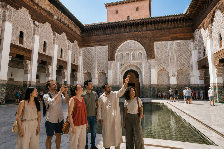Marrakesh: Bahia Palace, Ben Youssef Medersa & Secret Garden Private Tour in French - Meeting at Your Riad in the Medina
