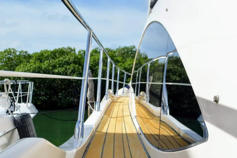 Cancún: Prywatny jacht Azimut 47 Fly - 6 godzin na Isla MujeresCancún: Prywatny jacht Azimut 47 Fly – 6 godzin na wyspę Isla Mujeres