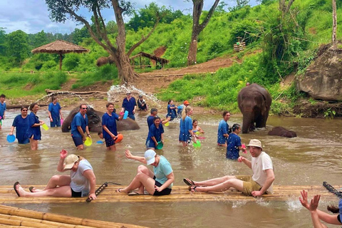 Chiang Mai: Santuario degli elefanti Living Green e rafting con i bambùChiangmai: Santuario degli Elefanti e Bamboo Rafting