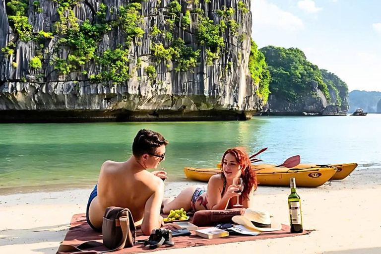 Hanoi/Cat Ba: Lan Ha Bay Day Cruise with Dark & Bright Caves Day Trip Cruise Pick up & Drop Off From Cat Ba Town