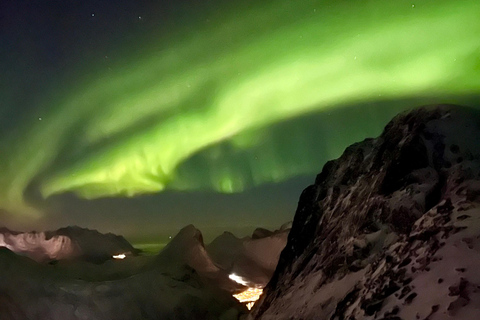 Senja: Northern Lights Snowshoe Hike with Guide & Snacks