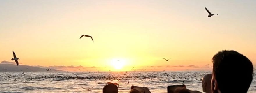 São Miguel : tour en bateau au coucher du soleil – lumière dorée, falaises et grottes