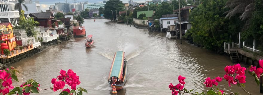 Bangkok : Sortie en bateau à longue queue et visite du temple