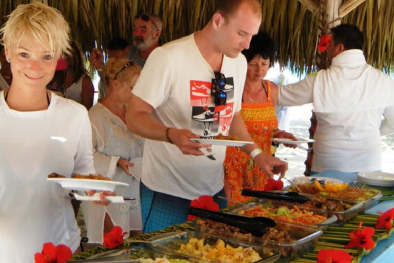 Punta Cana: Katamaranboot zur Insel Saona mit Mittagsbuffet(Kopie) Ganztagestour Saona Island für kleine Gruppe mit Essen / Trinken