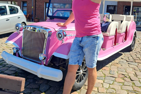 Gdańsk: Stylish Pink Retro Party Ride with Music & Photos
