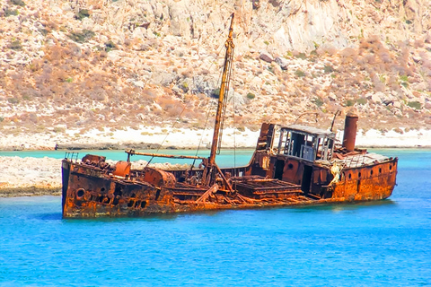 Chania Areas/Kalyves:Gramvousa Island &amp; Balos,Boat Tkt ExtraPickup from Ag Marina, Stalos, Platanias, Daratso, Galatas