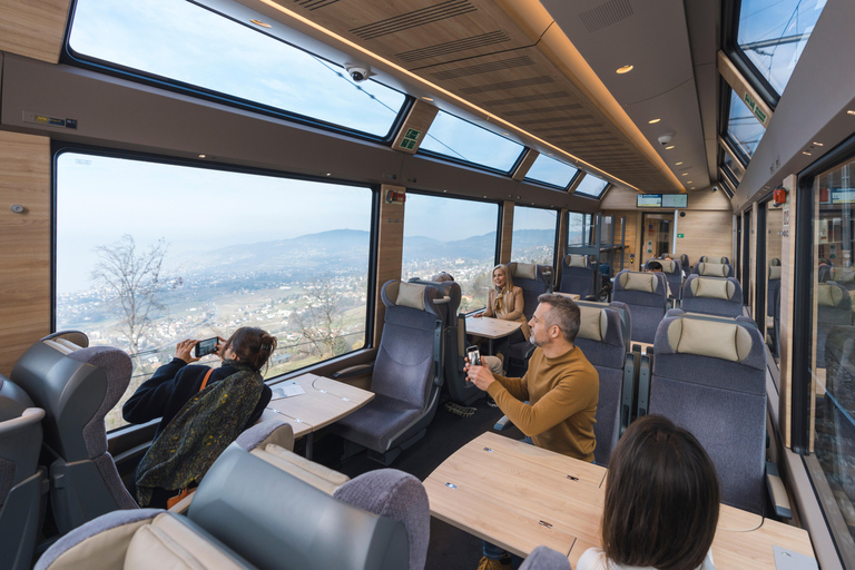 GoldenPass Express: Scenic train from Montreux to Interlaken Single journey from Interlaken to Montreux (1st class)