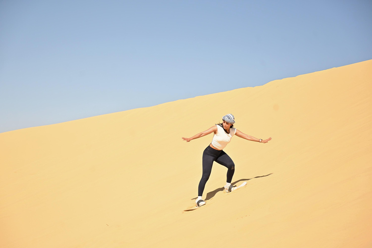 From Cairo: 4x4 Desert Safari, Sandsurf, and Camel Ride Private Tour with Lunch