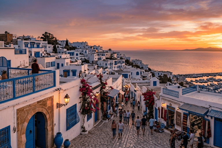 Tunis by Night: Medina, Sunset at Sidi Bou Said & Tunisian Dinner Tunis by Night: Medina, Sunset at Sidi Bou Said, & Tunisian Dinner