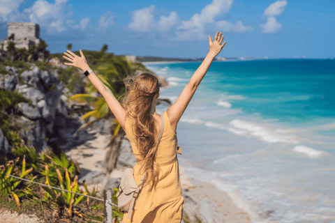 From Tulum: Tulum, Cenote and Turtle Swim Tour at Akumal From Riviera: Tour + Amenities + Boxlunch + Drink Package