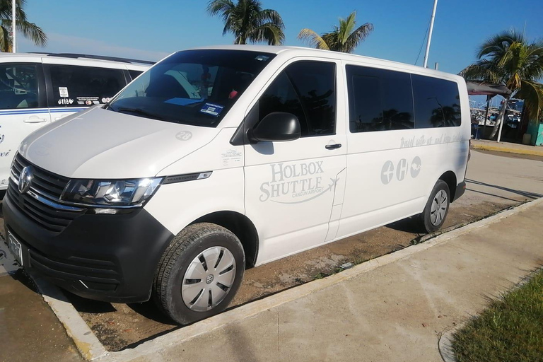 GEDEELDE SHUTTLE VAN CANCUN AIPORT NAAR HOLBOX FERRY10:15 CANCUN AIPORT NAAR HOLBOX FERRY GEDEELDE SHUTTLE