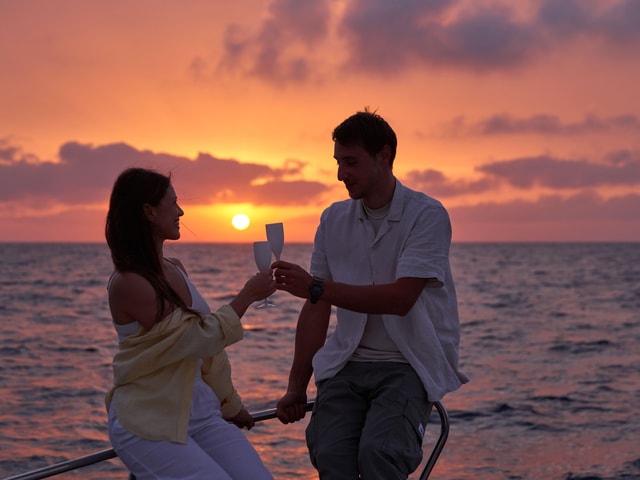 Romantic sunset in the Sorrento Coast