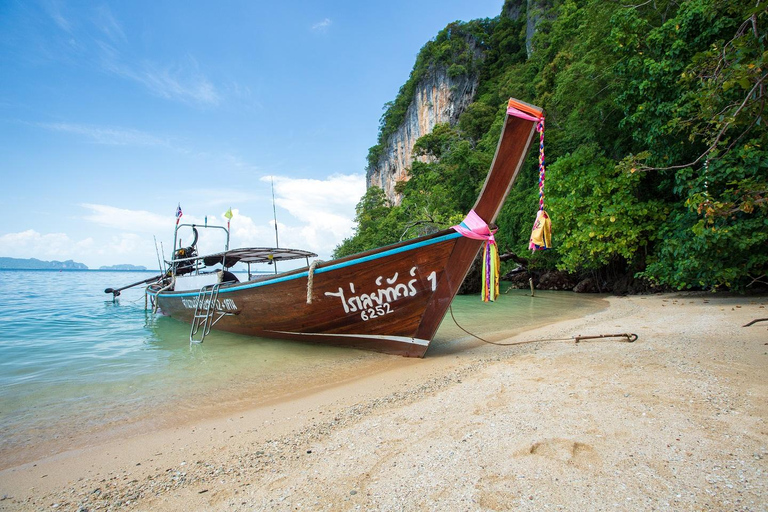 Krabi : demi-journée de bateau privé local à longue queue pour les 4 îles