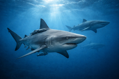 From Durban: Aliwal Shoal Shark Diving Tour with Transfer