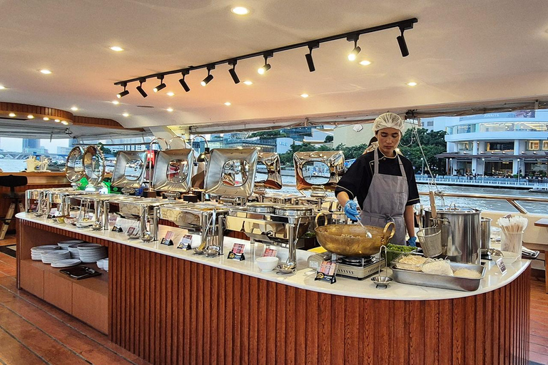 Bangkok: Premium Dinner Cruise With Buffet & Wat Arun Views Thai & International Buffet (Unlimited Chang Draft Beer)