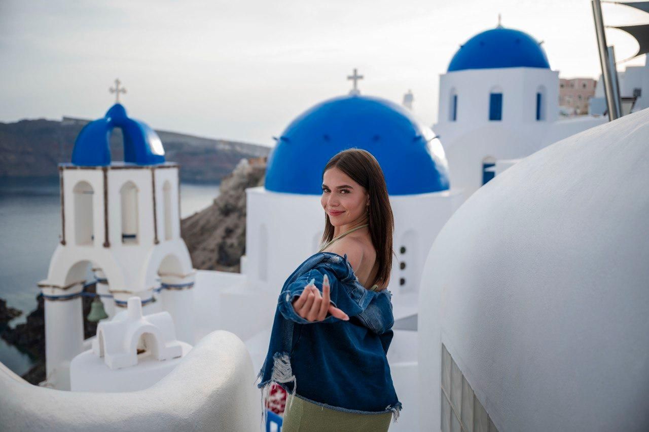 Oía: Professionelles Fotoshooting auf Santorin