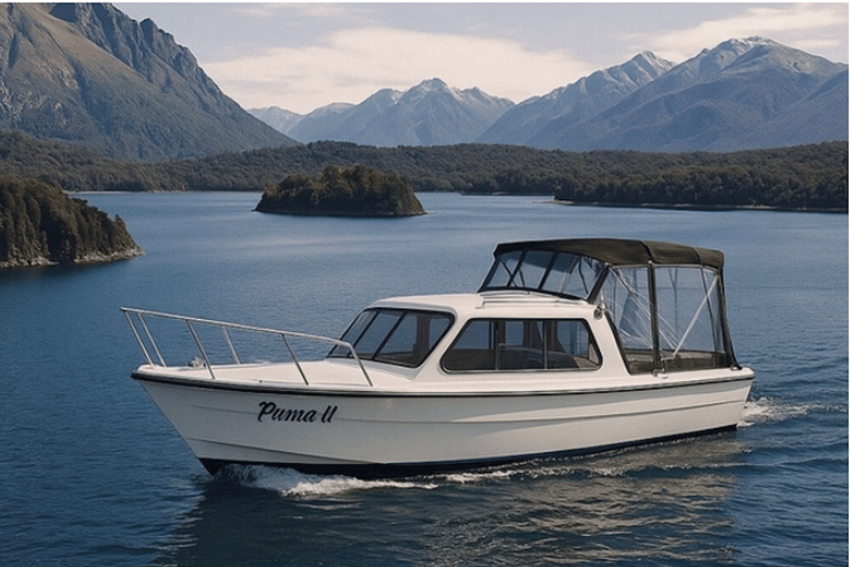 Navigation on Lake Nahuel Huapi — La Escuelita Bay or Huemul Island Huemul Island
