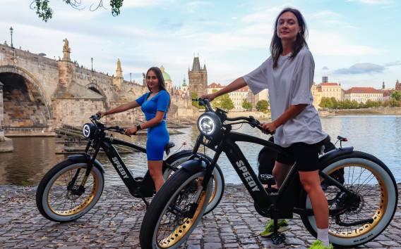 Prag Historisches & Aussichtspunkte Retro E-Bike Gruppentour