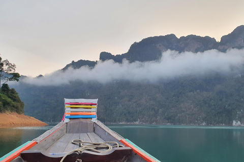 Phuket or Anywhere: Private Boat Cheow Lan Lake>Diamond Cave Option 2: From Krabi with Roundtrip Hotel Transfer