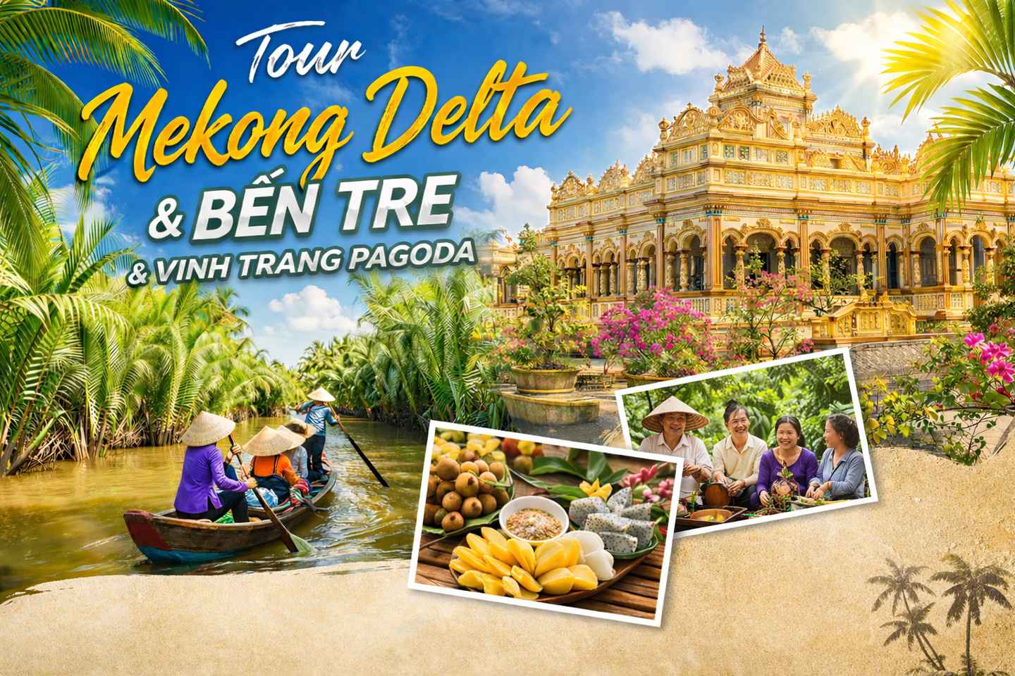From Ho Chi Minh: Mekong Delta & Ben Tre & Vinh Trang Pagoda - Big Group