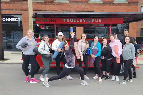 Yoga & Coffee Tour On The Trolley Pub