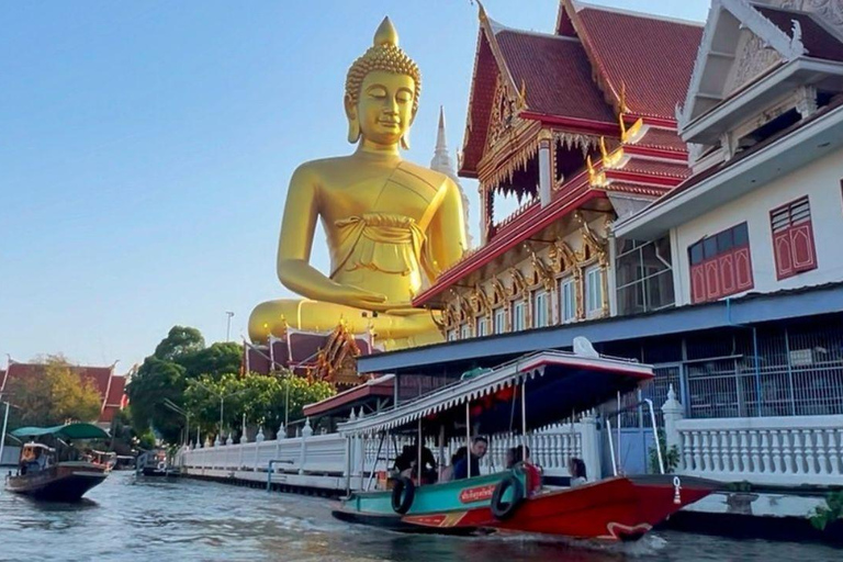 2 heures de visite privée en bateau sur le canal de Bangkok : Bateau plat traditionnel