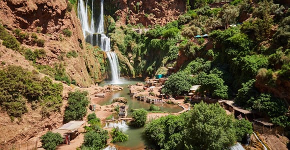Depuis Marrakech : visite guidée des cascades d&#39;Ouzoud et sortie en bateau
