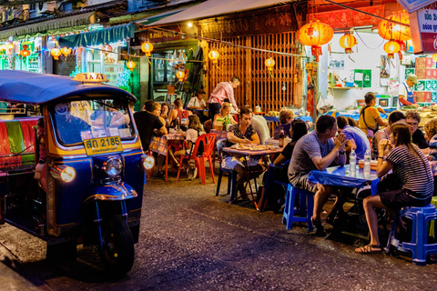 Bangkok: Evening Tour with Wat Arun, Wat Pho &amp; Tuk Tuk RideShared Group Tour in English