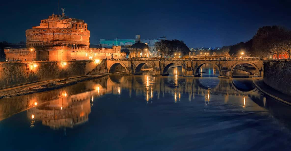 Arm Rome Night Rome: Chauffeured Tour by Night with Food Tasting and Wine | GetYourGuide