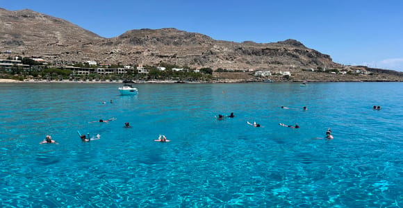 Lindos,Pefkos: All inclusive Swim & Snorkel Boat Cruise