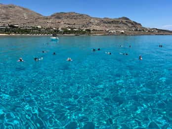 Lindos,Pefkos: Passeio de barco com tudo incluído para nadar e mergulhar com snorkel
