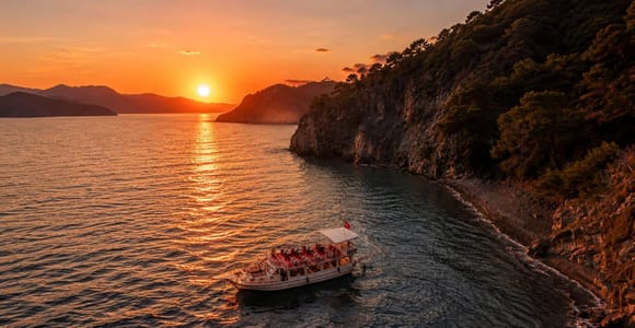 Fethiye Sunset Cruise with Dinner, Swimming Break, and Entertainment