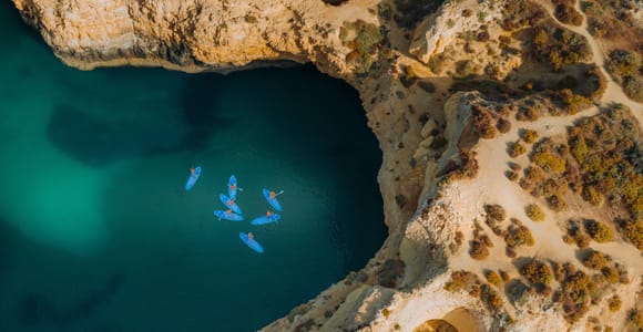 Albufeira: Private Cave SUP Tour with hidden beach stop