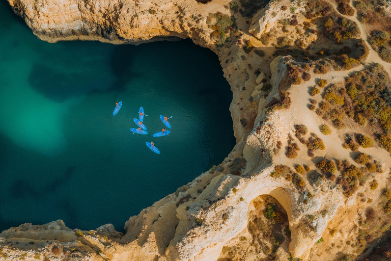 Albufeira: Sea Caves SUP Tour with hidden beach stop Albufeira: CAVE SUP TOUR with free photos and beach stop