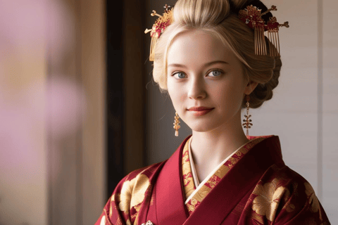 Yokohama: Japanese Nail and Hair Up makeup Kimono rental Japanese nail