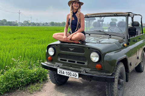 Hanoi City Tour by Vintage Jeep: Train Street & Hidden Gems Hanoi Private Jeep tour (Only for 2 pax)