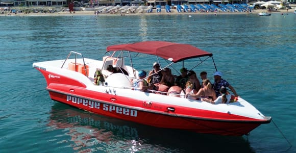Rethymno: Speedboat Tour with Swim and Snorkel