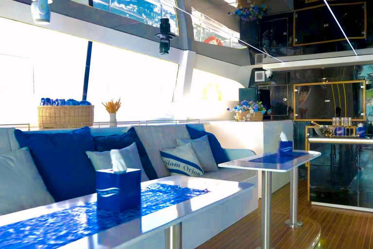 Pattaya: Premium Yacht Sunset Cruise to Koh Larn This program includes pickup from hotels in Pattaya city.