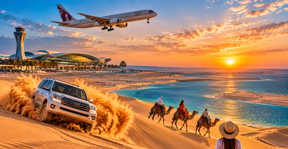 Doha: Layover Desert Safari, Camel Ride & Inland Sea