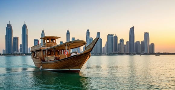 Doha: Sunset Dhow Cruise with BBQ Buffet Dinner & City Views