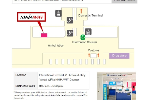 Japan: Pocket Wi-Fi Router met nieuwe Chitose Airport Pickup6-daagse huur