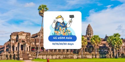 7 Aasian alue: eSIM Mobile Data 10/20/30 päivää