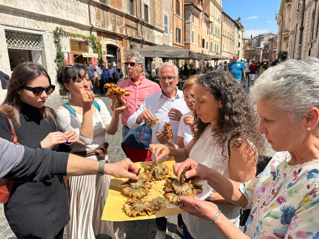 Tur gastronomic street food în Roma: delicii din Campo de Fiori și din zona Ghetoului