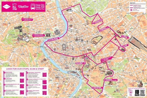 Rome: hop on, hop off-bustourTicket voor één rondje