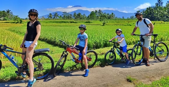 Bali Easy Countryside Cycling with Rice Fields & Local Life