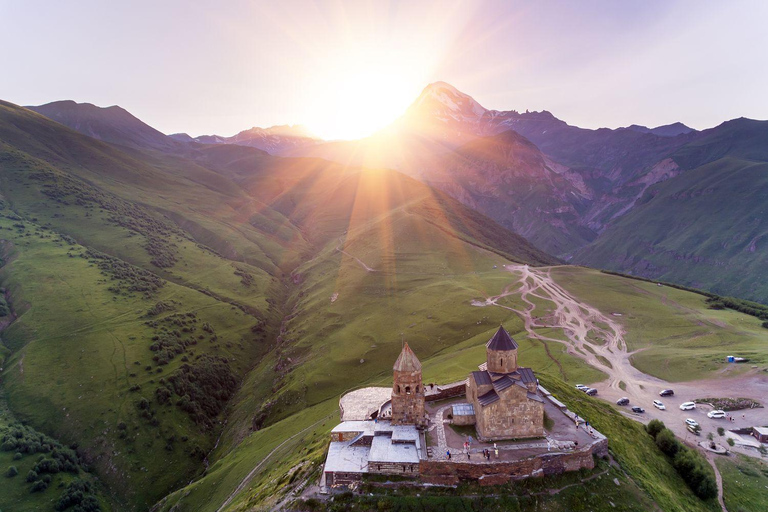 From Stepantsminda: Kazbegi Region With Waterfall