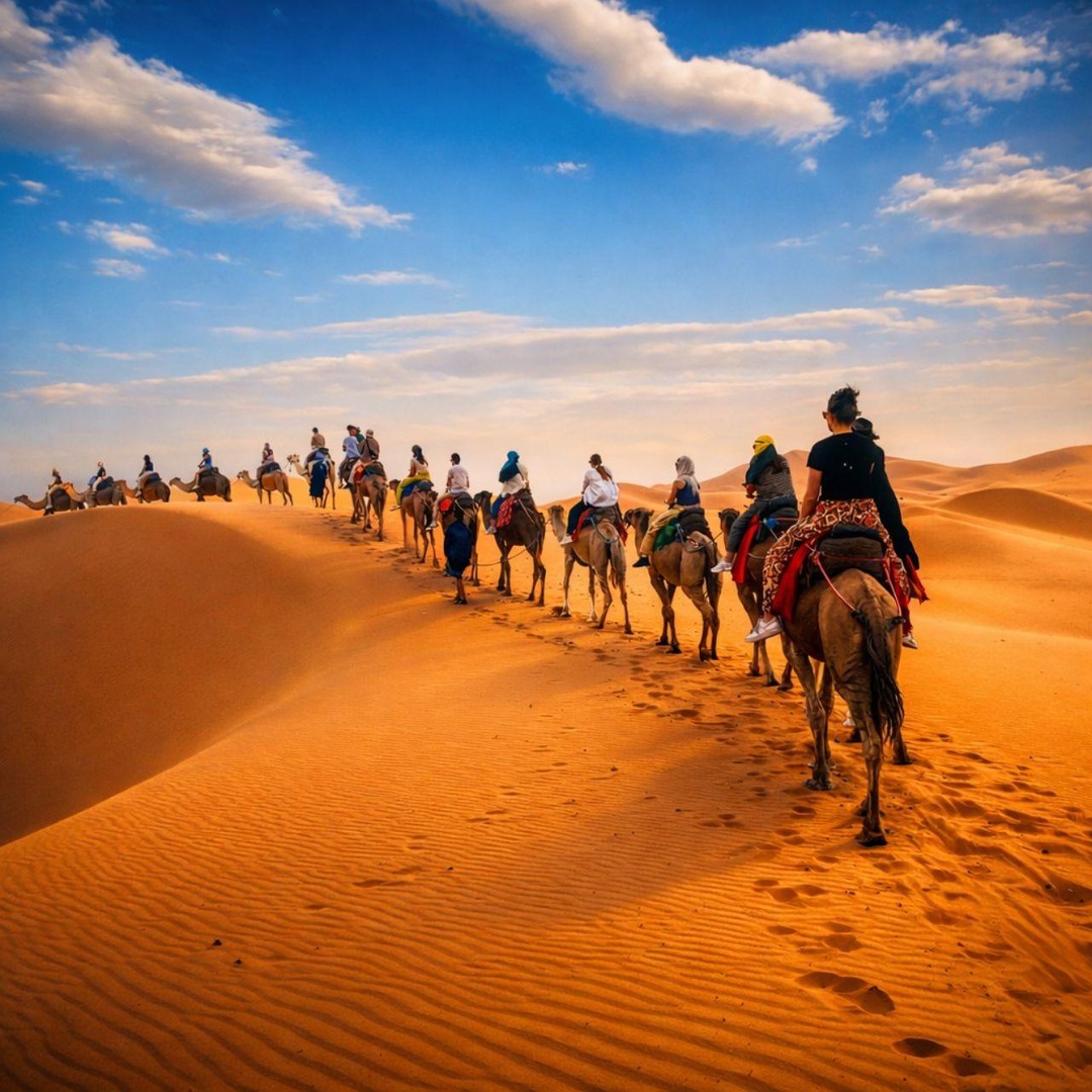 Marrakech : excursion de 3 jours et 2 nuits dans le désert de Merzouga, tente royale en option - dromadaire
