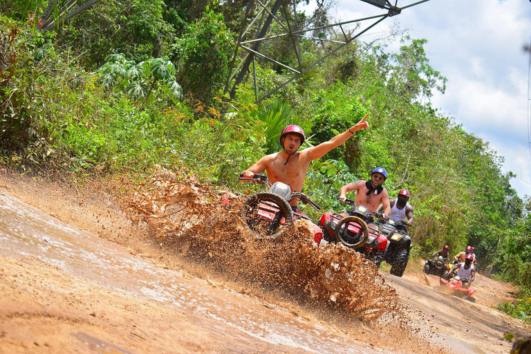 Cancun : Circuit d&#039;adrénaline avec quad, tyrolienne et cénote